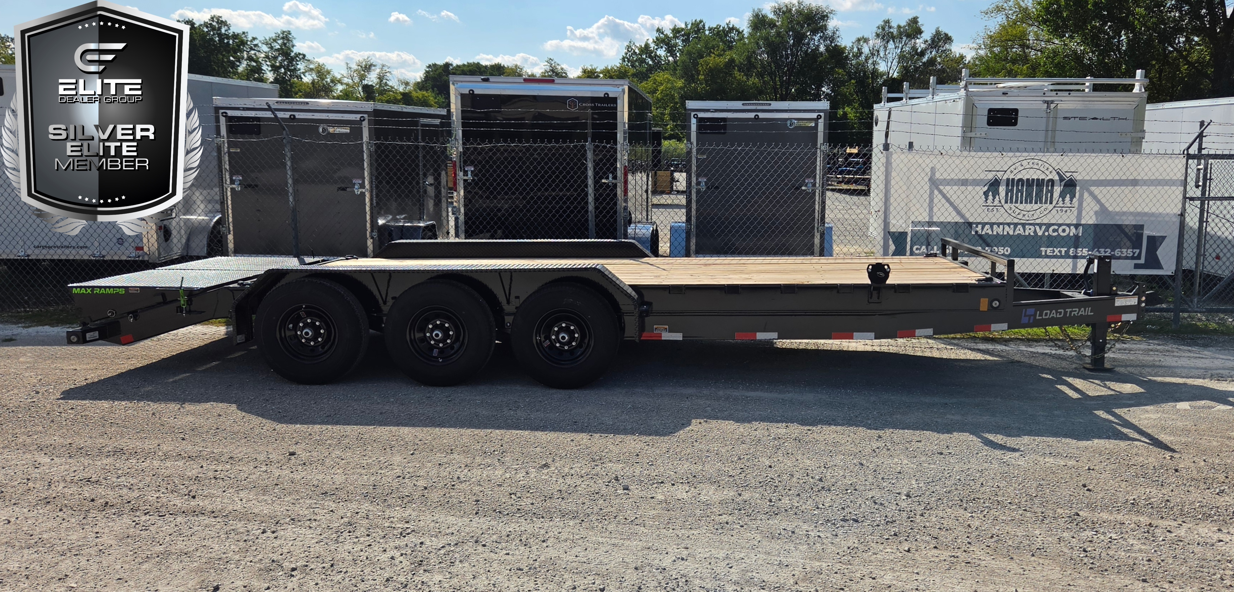 Load Trail 83 X 22 Triple Axle 21,000 Lb Steel Car Hauler / Equipment Trailer with MAX RAMPS